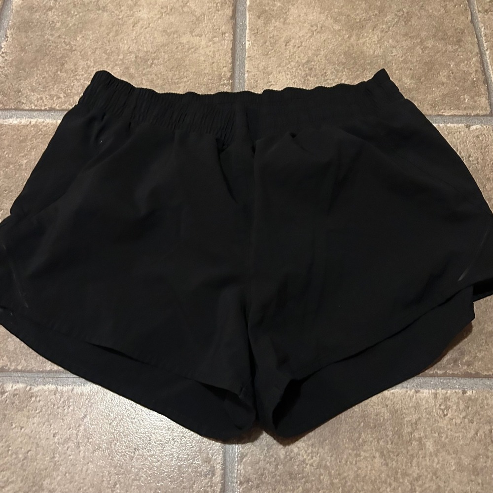 All in Motion Womens Black Athletic Running Shorts Mesh Side Panel M